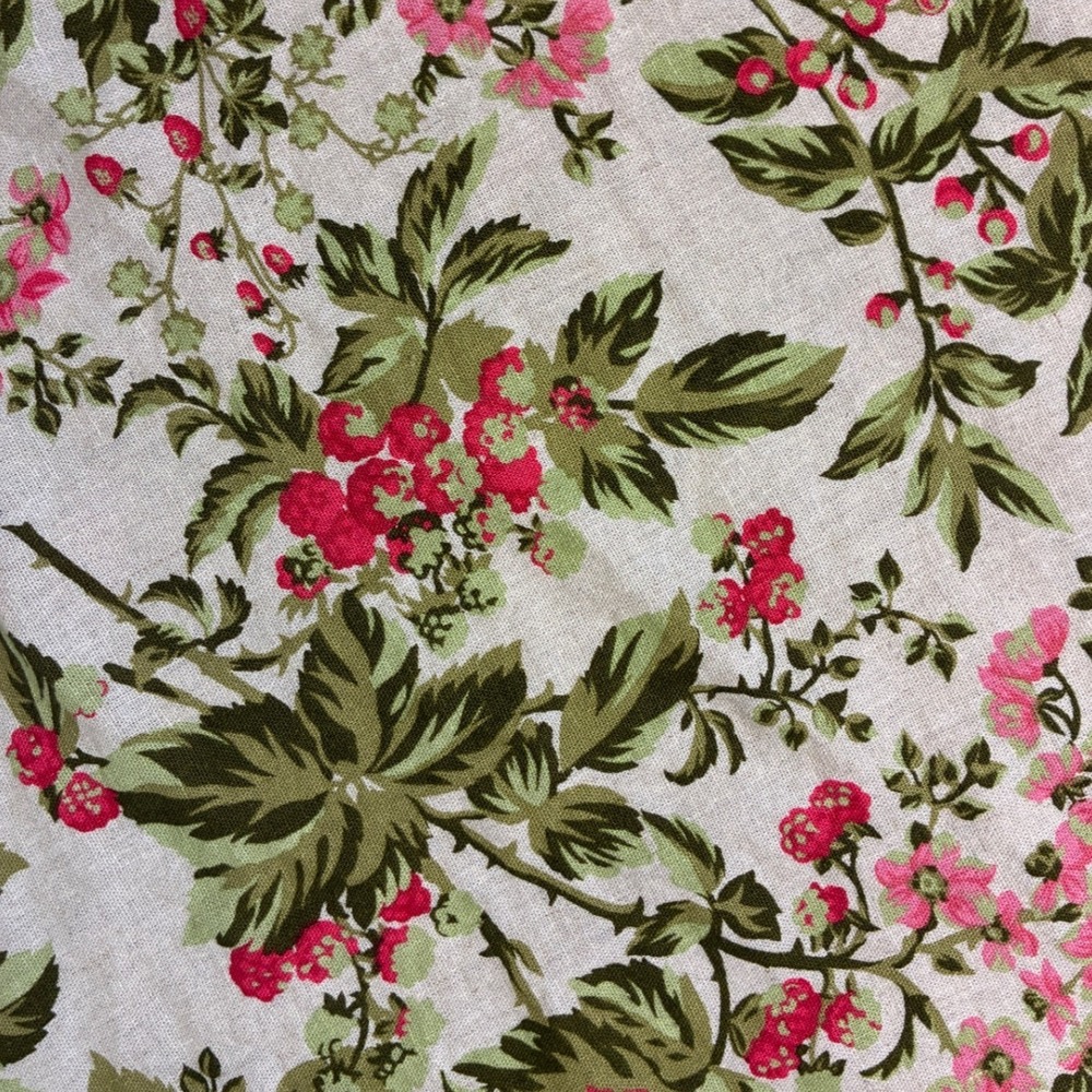 Laura Ashley Linen Blend Floral Shift Dress Scalloped Hem Pink Green M - Picture 9 of 13
